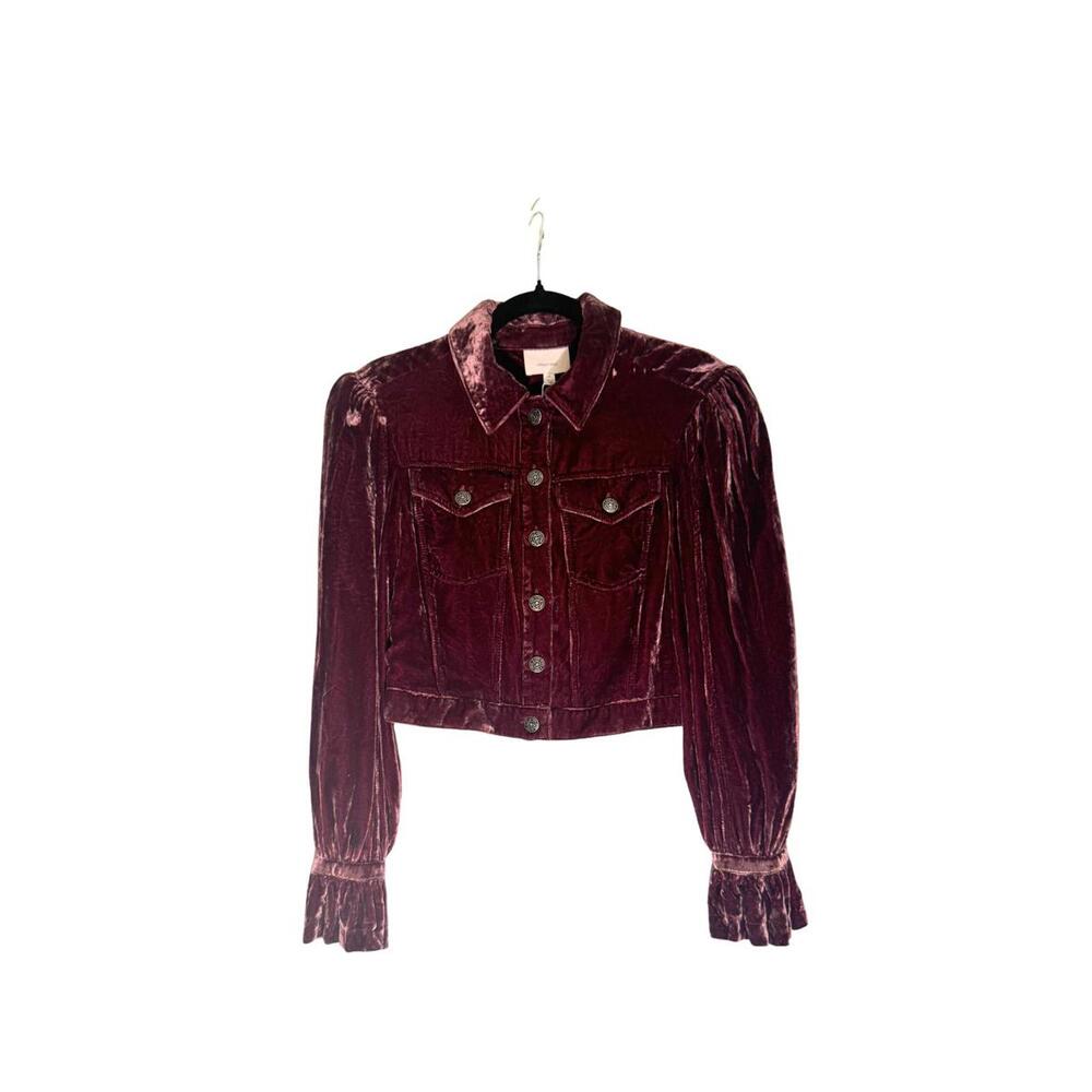 Cinq À Sept Dillon Cropped Velvet Jacket In Calla Lily
